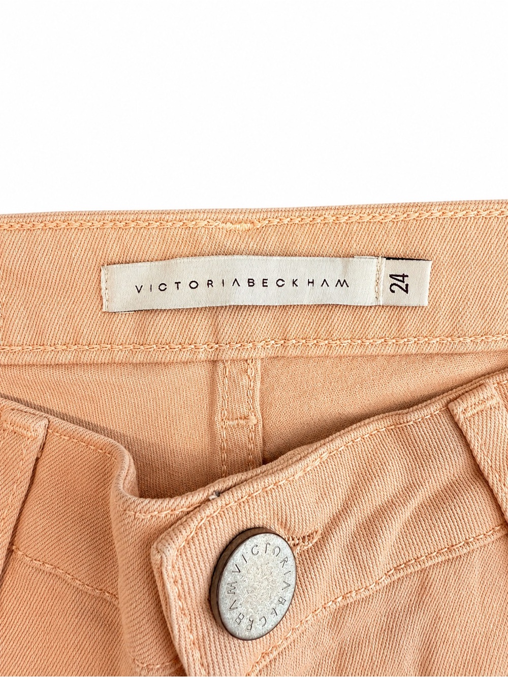 Victoria Beckham Peach Skinny Jeans for Women Size 24 Low Rise Designer Denim - Picture 6 of 6